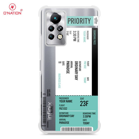 Infinix Note 11 Pro Cover - Personalised Boarding Pass Ticket Series - 5 Designs - Clear Phone Case - Soft Silicon Borders
