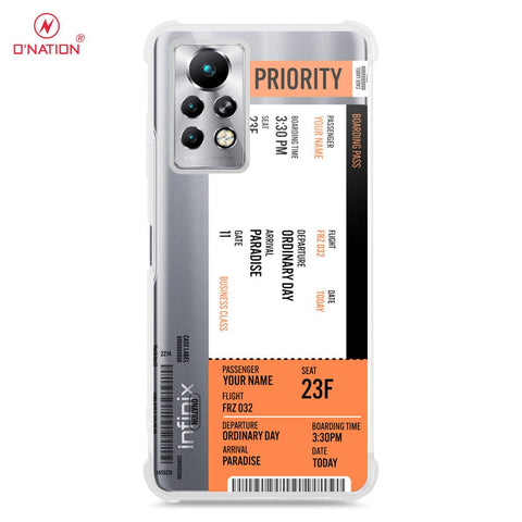 Infinix Note 11 Pro Cover - Personalised Boarding Pass Ticket Series - 5 Designs - Clear Phone Case - Soft Silicon Borders