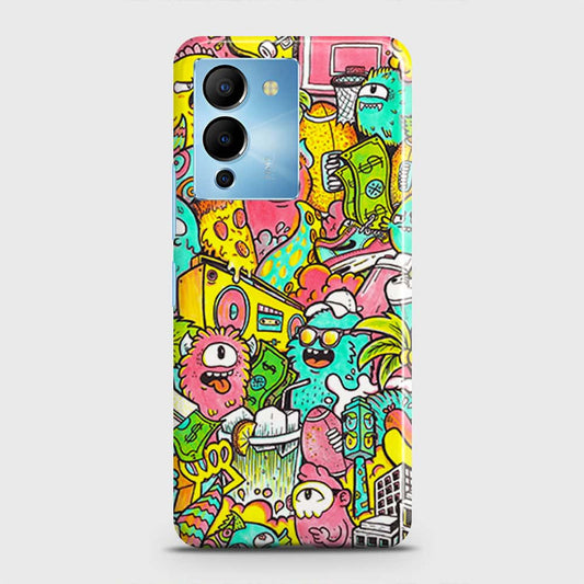 Infinix Note 12 5G Cover - Candy Colors Trendy Sticker Collage Printed Hard Case with Life Time Colors Guarantee