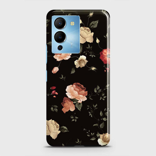 Infinix Note 12 5G Cover - Dark Rose Vintage Flowers Printed Hard Case with Life Time Colors Guarantee