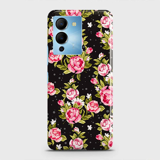 Infinix Note 12 5G Cover - Trendy Pink Rose Vintage Flowers Printed Hard Case with Life Time Colors Guarantee