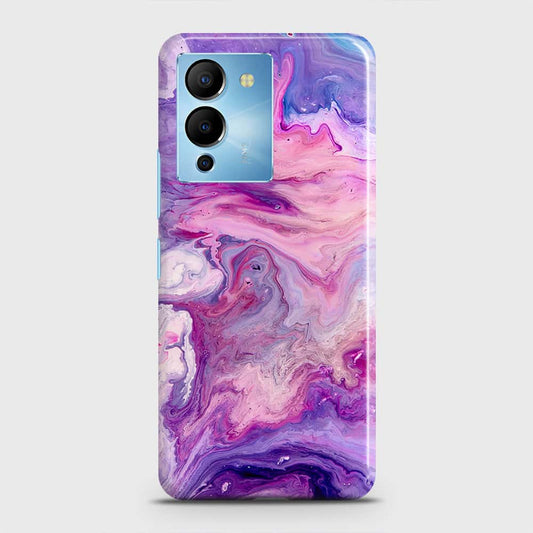 Infinix Note 12 5G Cover - Chic Blue Liquid Marble Printed Hard Case with Life Time Colors Guarantee