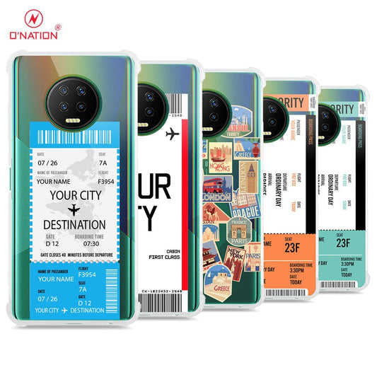 Infinix Note 7 Cover - Personalised Boarding Pass Ticket Series - 5 Designs - Clear Phone Case - Soft Silicon Borders