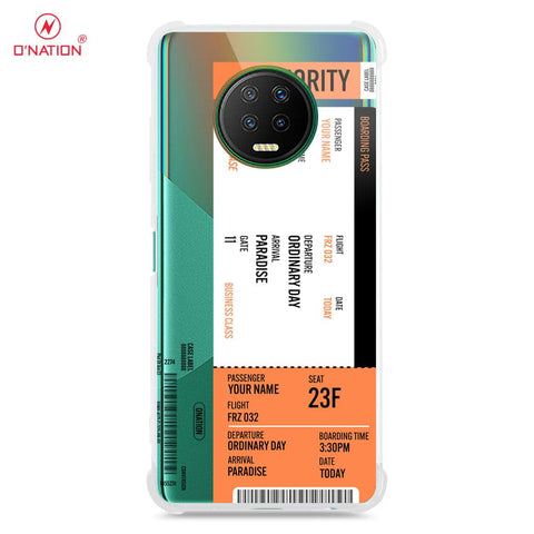 Infinix Note 7 Cover - Personalised Boarding Pass Ticket Series - 5 Designs - Clear Phone Case - Soft Silicon Borders