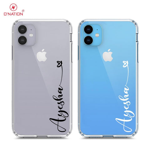 iPhone 11 Cover - Personalised Name Series - 8 Designs - Clear Phone Case - Soft Silicon Borders