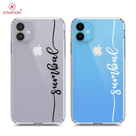 iPhone 11 Cover - Personalised Name Series - 8 Designs - Clear Phone Case - Soft Silicon Borders