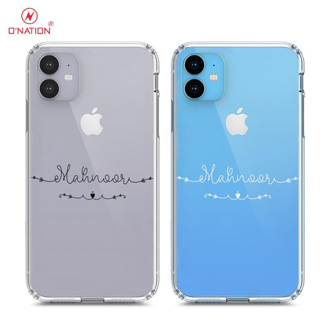 iPhone 11 Cover - Personalised Name Series - 8 Designs - Clear Phone Case - Soft Silicon Borders