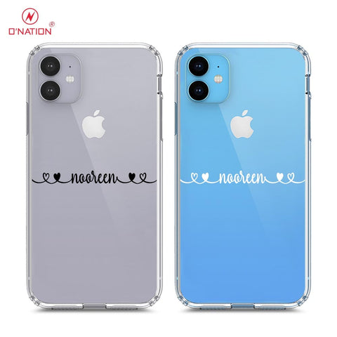 iPhone 11 Cover - Personalised Name Series - 8 Designs - Clear Phone Case - Soft Silicon Borders