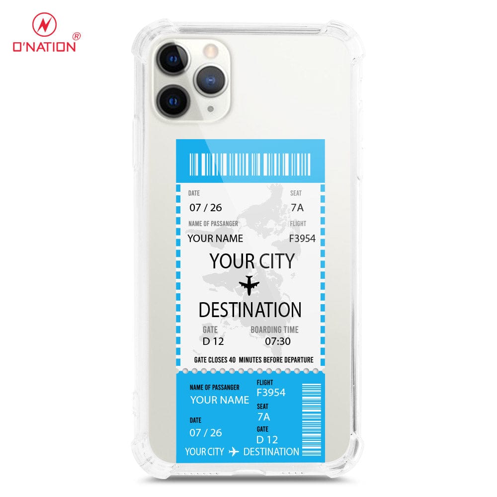 iPhone 11 Pro Max Cover Personalised Boarding Pass Ticket Series