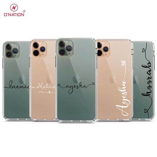 iPhone 11 Pro Max Cover - Personalised Name Series - 8 Designs - Clear Phone Case - Soft Silicon Borders