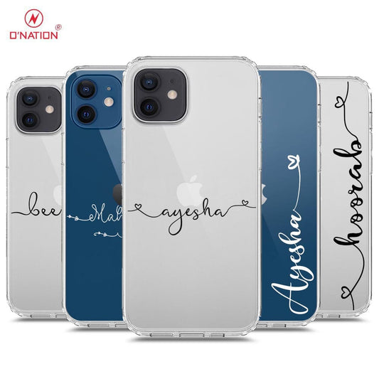 iPhone 12 Cover - Personalised Name Series - 8 Designs - Clear Phone Case - Soft Silicon Borders