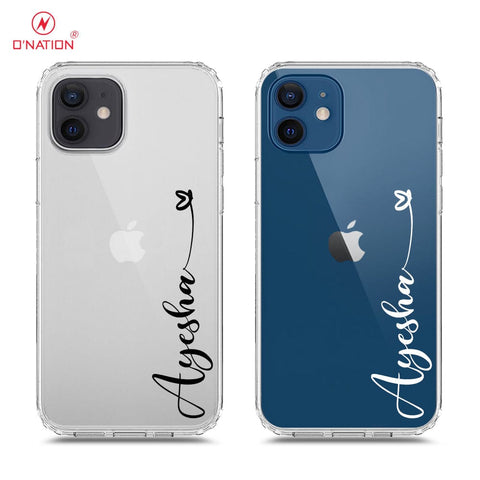 iPhone 12 Cover - Personalised Name Series - 8 Designs - Clear Phone Case - Soft Silicon Borders