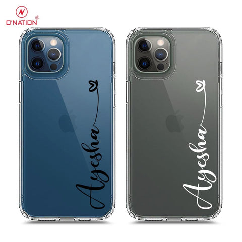 iPhone 12 Pro Max Cover - Personalised Name Series - 8 Designs - Clear Phone Case - Soft Silicon Borders