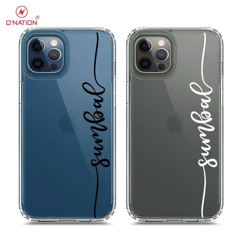 iPhone 12 Pro Max Cover - Personalised Name Series - 8 Designs - Clear Phone Case - Soft Silicon Borders