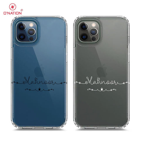 iPhone 12 Pro Max Cover - Personalised Name Series - 8 Designs - Clear Phone Case - Soft Silicon Borders