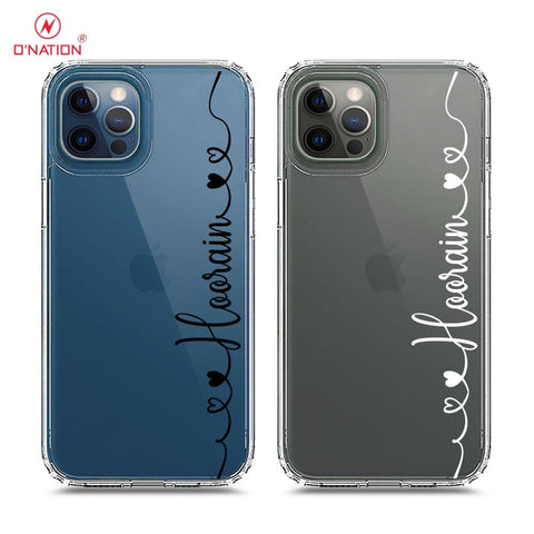 iPhone 12 Pro Max Cover - Personalised Name Series - 8 Designs - Clear Phone Case - Soft Silicon Borders