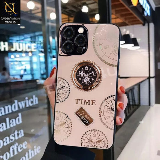 iPhone 13 Pro Max Cover - Rose Gold - Tybomb - Bling Shiny Back Shell Soft Round Borders Camera Protection Case with Ring Holder