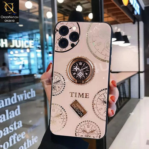 iPhone 12 Pro Max Cover - Rose Gold - Tybomb - Bling Shiny Back Shell Soft Round Borders Camera Protection Case with Ring Holder