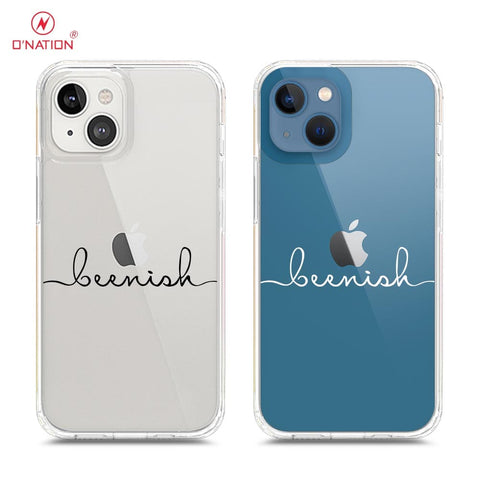 iPhone 13 Mini Cover - Personalised Name Series - 8 Designs - Clear Phone Case - Soft Silicon Borders