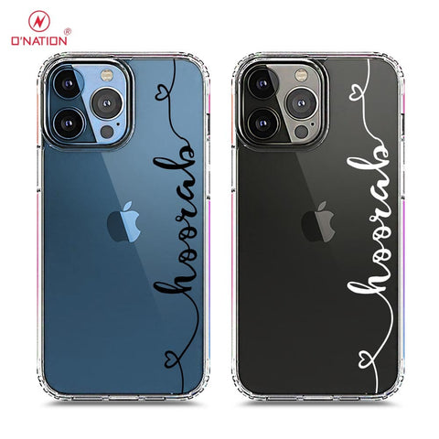 iPhone 13 Pro Max Cover - Personalised Name Series - 8 Designs - Clear Phone Case - Soft Silicon Borders