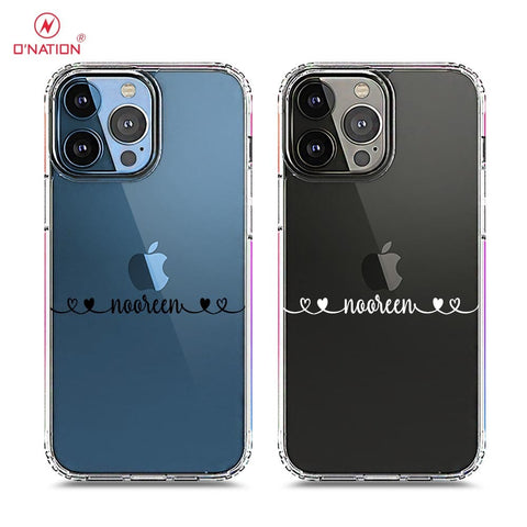 iPhone 13 Pro Max Cover - Personalised Name Series - 8 Designs - Clear Phone Case - Soft Silicon Borders