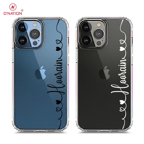 iPhone 13 Pro Max Cover - Personalised Name Series - 8 Designs - Clear Phone Case - Soft Silicon Borders