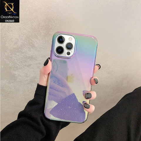 iPhone 14 Pro Max Cover  - Black - Rainbow Dew Drops Ultra Thin Semi Transparent Back Hard Shell Case