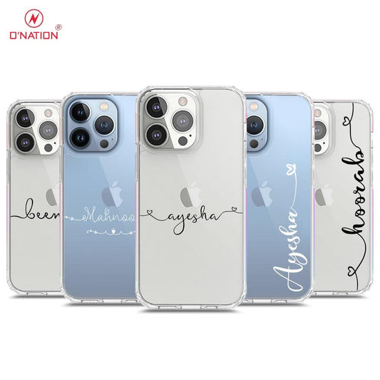 iPhone 13 Pro Cover - Personalised Name Series - 8 Designs - Clear Phone Case - Soft Silicon Borders