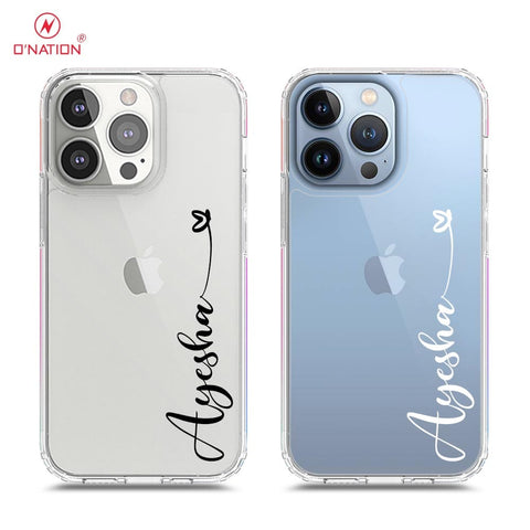 iPhone 13 Pro Cover - Personalised Name Series - 8 Designs - Clear Phone Case - Soft Silicon Borders