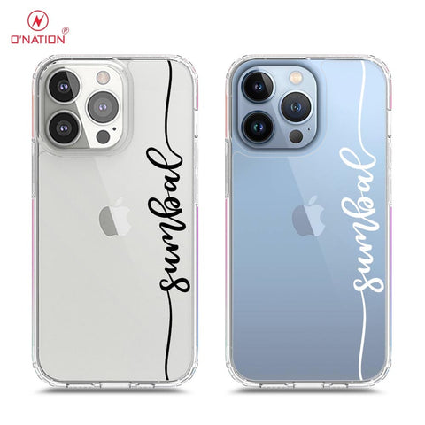 iPhone 13 Pro Cover - Personalised Name Series - 8 Designs - Clear Phone Case - Soft Silicon Borders