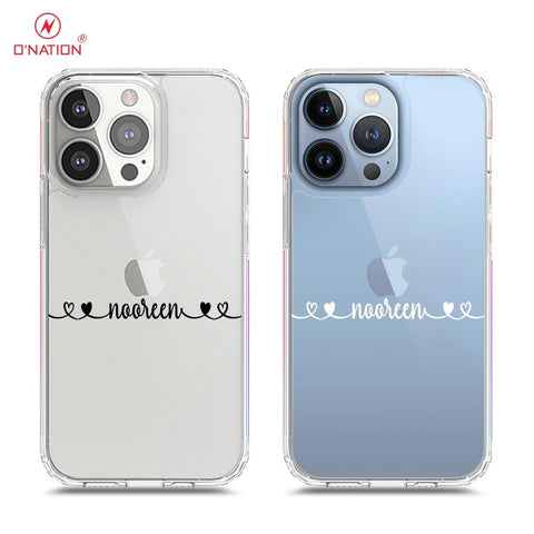 iPhone 13 Pro Cover - Personalised Name Series - 8 Designs - Clear Phone Case - Soft Silicon Borders