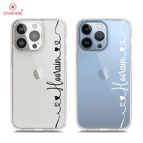 iPhone 13 Pro Cover - Personalised Name Series - 8 Designs - Clear Phone Case - Soft Silicon Borders