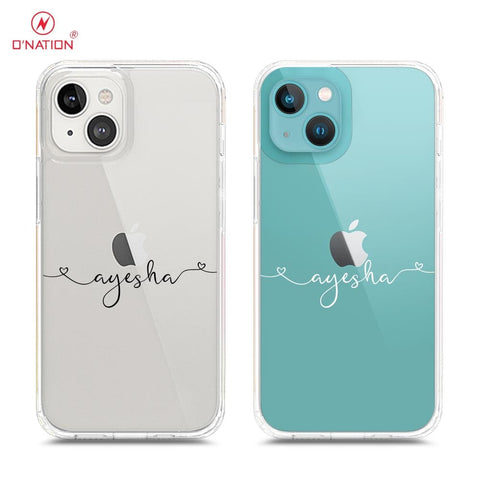 iPhone 14 Plus Cover - Personalised Name Series - 8 Designs - Clear Phone Case - Soft Silicon Borders