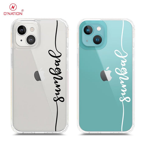 iPhone 14 Plus Cover - Personalised Name Series - 8 Designs - Clear Phone Case - Soft Silicon Borders