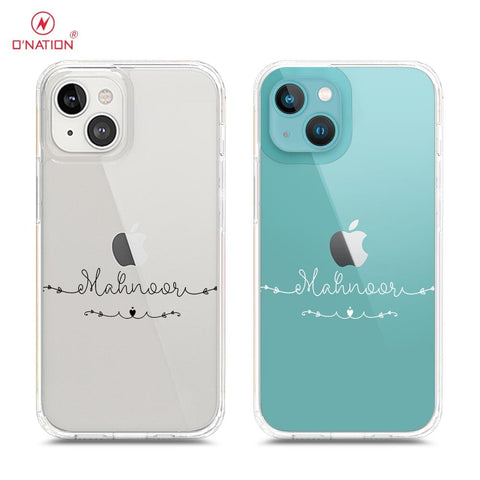 iPhone 14 Plus Cover - Personalised Name Series - 8 Designs - Clear Phone Case - Soft Silicon Borders