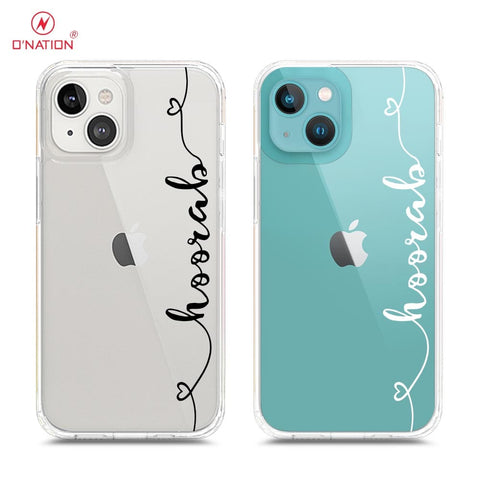 iPhone 14 Plus Cover - Personalised Name Series - 8 Designs - Clear Phone Case - Soft Silicon Borders