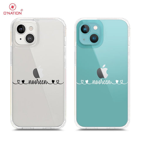 iPhone 14 Plus Cover - Personalised Name Series - 8 Designs - Clear Phone Case - Soft Silicon Borders