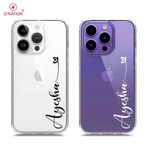 iPhone 14 Pro Max Cover - Personalised Name Series - 8 Designs - Clear Phone Case - Soft Silicon Borders