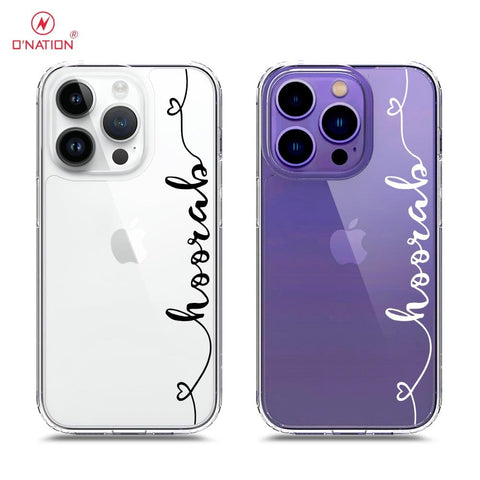 iPhone 14 Pro Max Cover - Personalised Name Series - 8 Designs - Clear Phone Case - Soft Silicon Borders