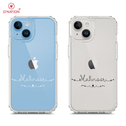 iPhone 15 Cover - Personalised Name Series - 8 Designs - Clear Phone Case - Soft Silicon Borders