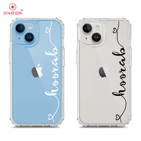 iPhone 15 Cover - Personalised Name Series - 8 Designs - Clear Phone Case - Soft Silicon Borders