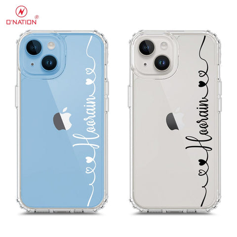 iPhone 15 Cover - Personalised Name Series - 8 Designs - Clear Phone Case - Soft Silicon Borders