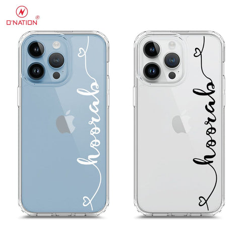 iPhone 15 Pro Cover - Personalised Name Series - 8 Designs - Clear Phone Case - Soft Silicon Borders