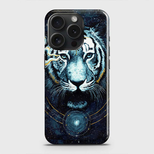 iPhone 15 Pro Cover - Vintage Galaxy Tiger Printed Hard Case with Life Time Colors Guarantee