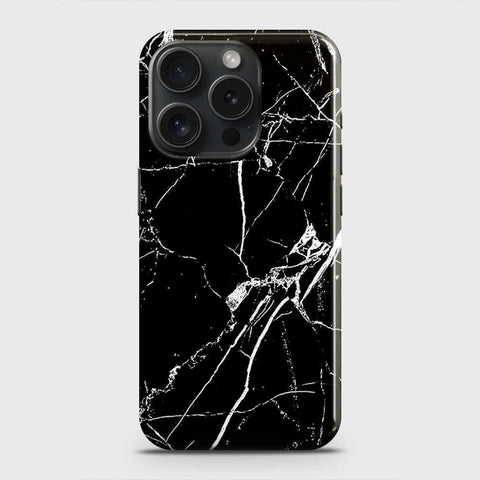 iPhone 15 Pro Cover - Black Modern Classic Marble Printed Hard Case with Life Time Colors Guarantee