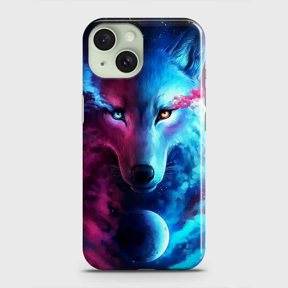 iPhone 15 Plus Cover - Infinity Wolf Trendy Printed Hard Case with Life Time Colors Guarantee
