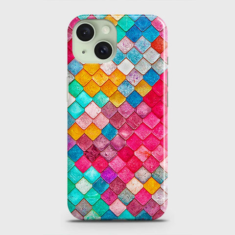iPhone 15 Plus Cover - Chic Colorful Mermaid Printed Hard Case with Life Time Colors Guarantee