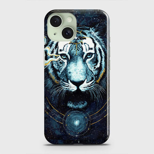 iPhone 15 Plus Cover - Vintage Galaxy Tiger Printed Hard Case with Life Time Colors Guarantee