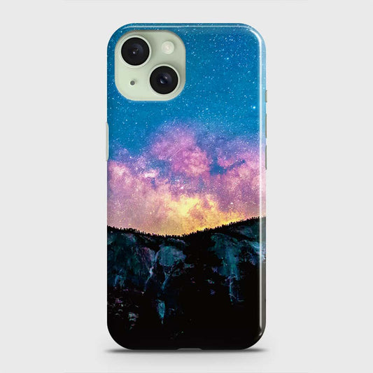 iPhone 15 Plus Cover - Embrace Dark Galaxy  Trendy Printed Hard Case with Life Time Colors Guarantee