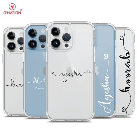 iPhone 15 Pro Max Cover - Personalised Name Series - 8 Designs - Clear Phone Case - Soft Silicon Borders